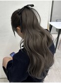 グレージュ  アッシュグレー  透明感カラー  赤み消しカラー