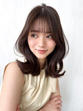 アフロート ルヴア(AFLOAT RUVUA) ひし形韓国風くびれヘアレイヤーカット小顔バングチョコブラウン