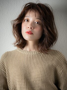 カバーヘア ブリス 上尾西口店(COVER HAIR bliss) 乾かすだけくびれヘア小顔ミディアムウルフカットu上尾30代40代