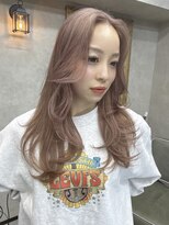 サニー 渋谷(SUNNY)&nbsp;ピンクベージュ、バタフライレイヤーカット、ダブルカラー