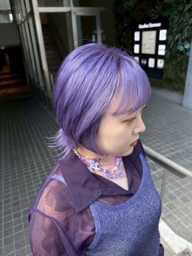 キャパ(CAPA) Wカラーの外ハネレイヤー バイオレット ラベンダー