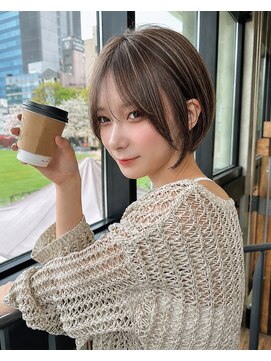 サンド 池袋 2nd(sand) 大人ショートボブ×お白髪ぼかしハイライト