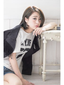 ヘアーサロン ラ シュシュ(HAIR SALON La chou chou) ブリーチなし、ナチュラルハイライトのボブスタイル