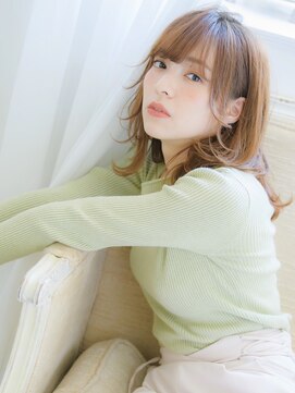 ネオリーブルノン 日吉(Neolive Runon) 大人かわいい小顔ふわミディ毛先パーマブランジュ伸ばしかけ