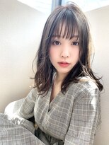 【添田】小顔な前髪デザインパーマセミウェットカールセミディ