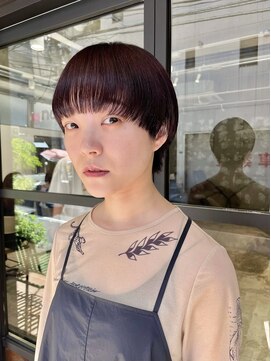 ノーム(norm) マッシュショート/ピンクカラー/フルバング/