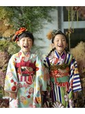 七十五/小学生卒業式袴編み下ろしダウンヘアアレンジ
