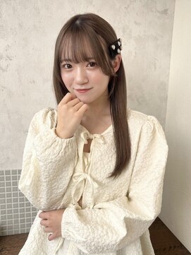 アンニュ(annuy) 髪質改善 グレージュ ストレート 顔周りカット 前髪カット 艶髪