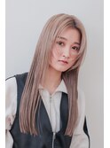ロングフェイスレイヤーブリーチ透明感ミルクティーベージュ