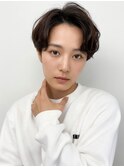 10代20代センターパートナチュラルブラウンゆるめ
