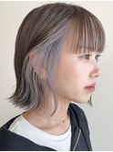 ホワイトベージュイヤリングカラーインナーカラー