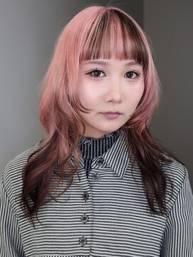 プネル 渋谷(PUNEL) 渋谷 ピンクミルクティーベージュ/ロングウルフ/ローライト