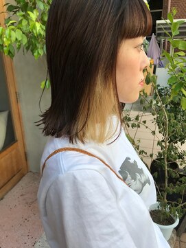 ナイーブヘアデザイン(NAiVE HAIR DESIGN) 【NAiVE hair】インナーハイライト＋切りっぱなしBOB