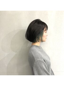 エヌ(N) N/92co. ボブ×インナーカラー エメラルドグリーン