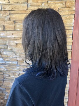 オシャマヘアー ウエスト店 裾カラーブルー