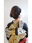 成人式　盛り髪　シニヨン　着物ヘアセット