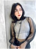 ニュアンスセンターパート　くびれミディアム