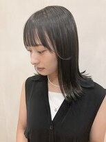 アロマヘアルーム 横浜店(AROMA hair room)&nbsp;パツっとミディ黒髪スタイル/横浜/横浜西口