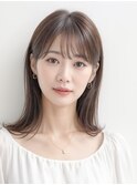 《Lumi hair》外ハネミディ×前髪あり/20代30代40代 ¥10900