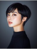 黒髪/ボブルフ/ネビージュ/小顔/ワンレン/小平/髪質改善/前髪