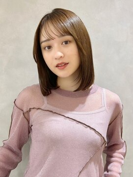 大人ミディアム/レイヤー/髪質改善縮毛矯正/池袋