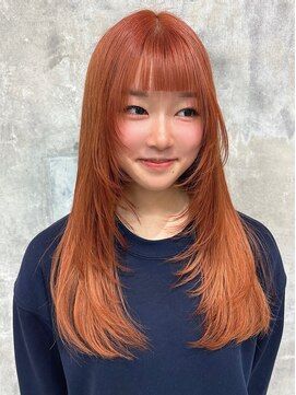マーブル 町田(marble) orange color × Layer cut