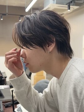 ガーデンタチカワネクスト(garden tachikawa next) 大人男子ナチュラルセンターパートウルフ毛流れカット20代30代