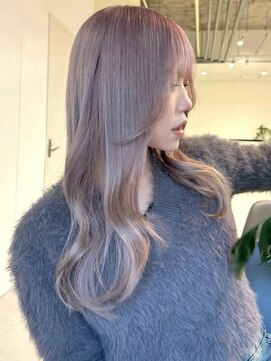 アモレット 天文館店(amoretto) アッシュグレー 20代 顔周りカット 韓国ヘア 髪質改善