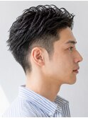大人メンズアップバングショート刈り上げツーブロック