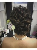 ヘアセット 結婚式ヘア☆編み込みルーズアレンジ