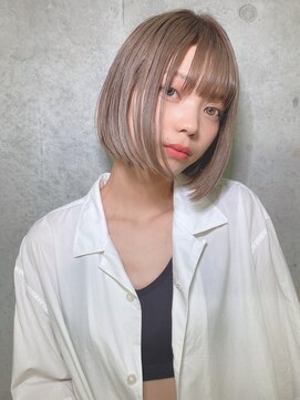 オプスヘアーフェリース(OPS HAIR feliz) ラベージュ×ストレートボブ×ハイトーンカラー