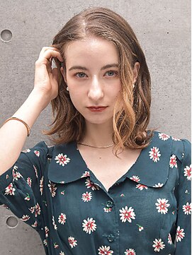 クレール 松戸(Clair) くびれボブ/カーキグレージュ/大人かわいい/フェザーバング