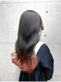 裾カラー×レッドブラウン