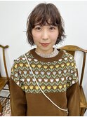 顔まわりを切り込んだボブパーマ