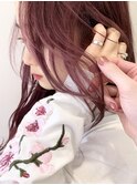 ダブルカラーケアブリーチハイトーンベージュレイヤーボブ