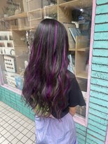 ピエスデシュブー(piece des cheveux) パープルハイライト