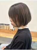 大人ラフウェーブ20代30代40代ボブブラウンスウィングショート