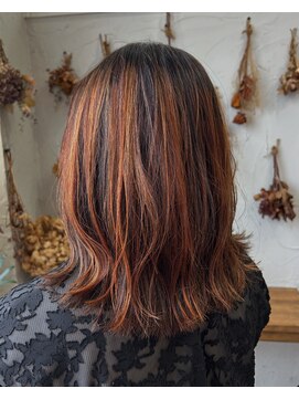 ヘアスタジオ ブリエ(HAIR STUDIO BRILLER) 2024 くびれヘア×オレンジデザインカラー