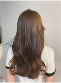 明るめくすみブラウン×ロング