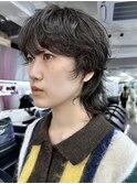 マッシュウルフショートレイヤーニュアンスパーマ