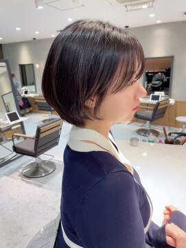 ロンドブルーム 天神大名店(Lond Bloom) イメチェンショート外ハネボブ美髪ブルーブラックワイドバング