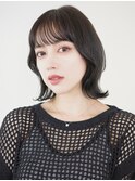 外ハネボブ.ミディアムボブ.レイヤーカット.韓国ヘア.ハイライト
