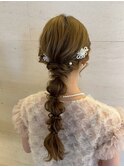 編み込みヘアアレンジ
