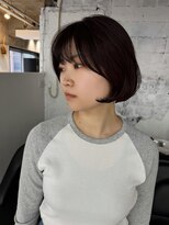 ヨーク(YOKE)&nbsp;フレンチボブ前上がり切りっぱなしミニボブグレージュ暗髪前髪