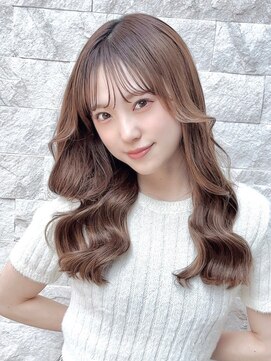 韓国風・立体感・ロングスタイル・小顔効果・ナチュラルブラウン