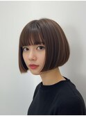 切りっぱなしボブ/明るい白髪染め/髪質改善【大宮】