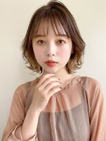 トゥーナ 表参道(tona) ミディアムレイヤー、外ハネボブ、グレージュ、脱白髪染め☆
