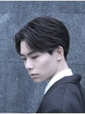 刈り上げセンターパート/毛流れパーマ