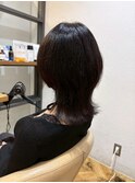 ハイライトカラー艶カラー小顔カットミディアムウルフカット