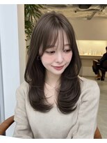 ケシキ 表参道 原宿(kesiki.)&nbsp;ミディアムレイヤー顔周りレイヤーハッシュカット韓国ヘア